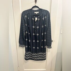 LOFT silky bandana dress- Dk Navy